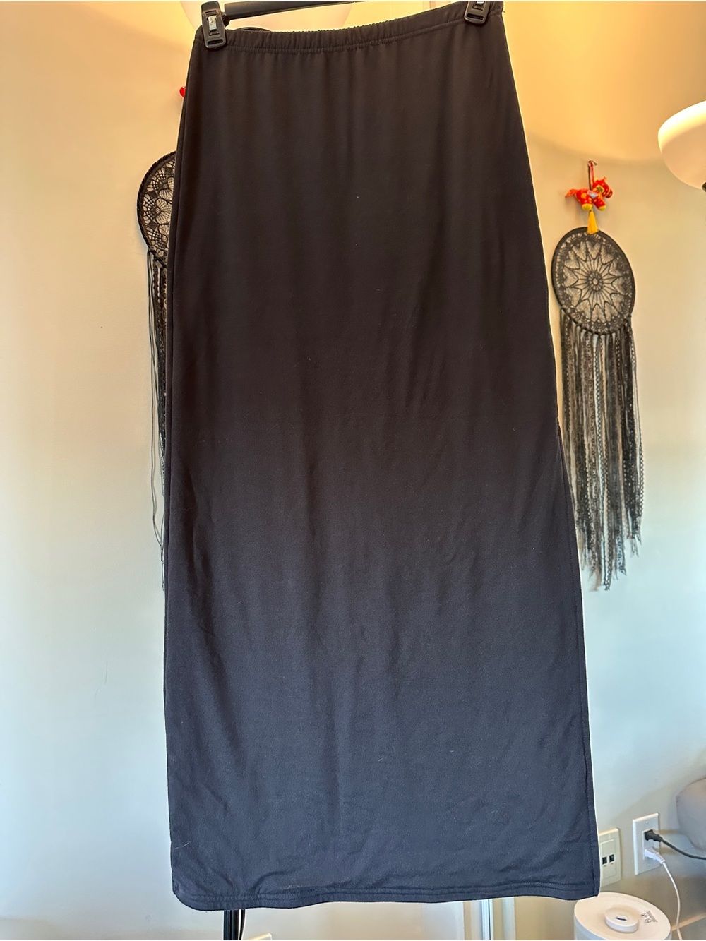 Black Maxi Skirt with Elastic Waist